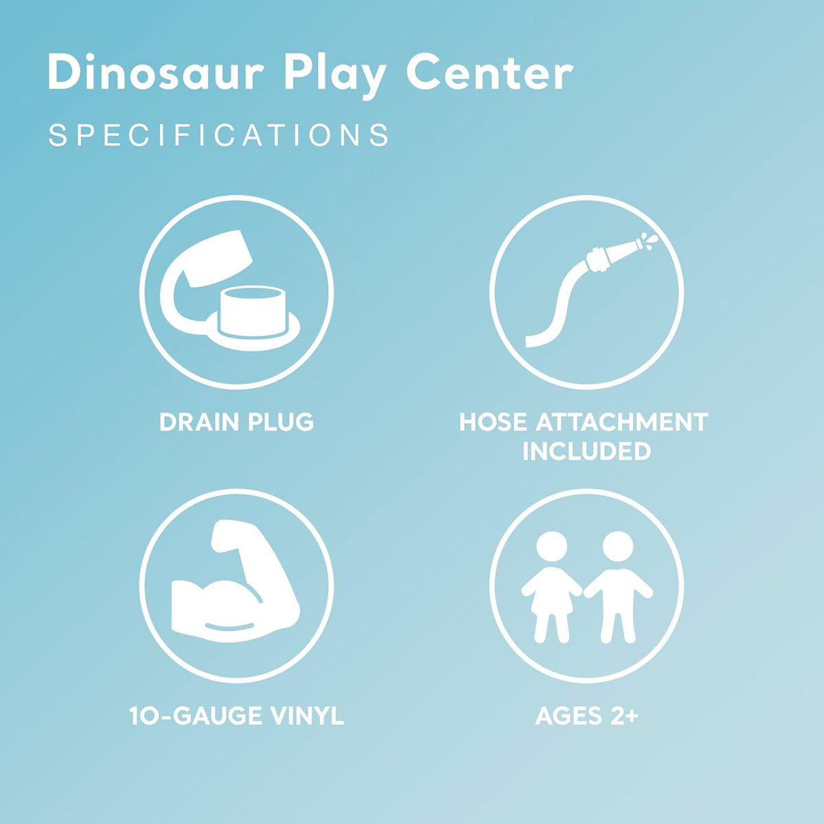 Inflatable Dinosaur Play Center Outdoor Playhouse Inflatable Water Park with Kid Pool Slide, Water Sprayer, Waterfall, and 6 Balls, Multicolor