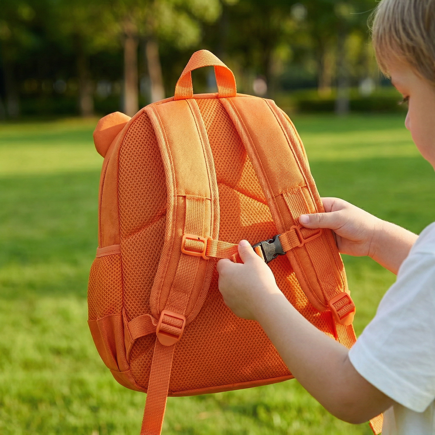 11-Inch Cartoon Tiger-Themed Kids Backpack  已改 美