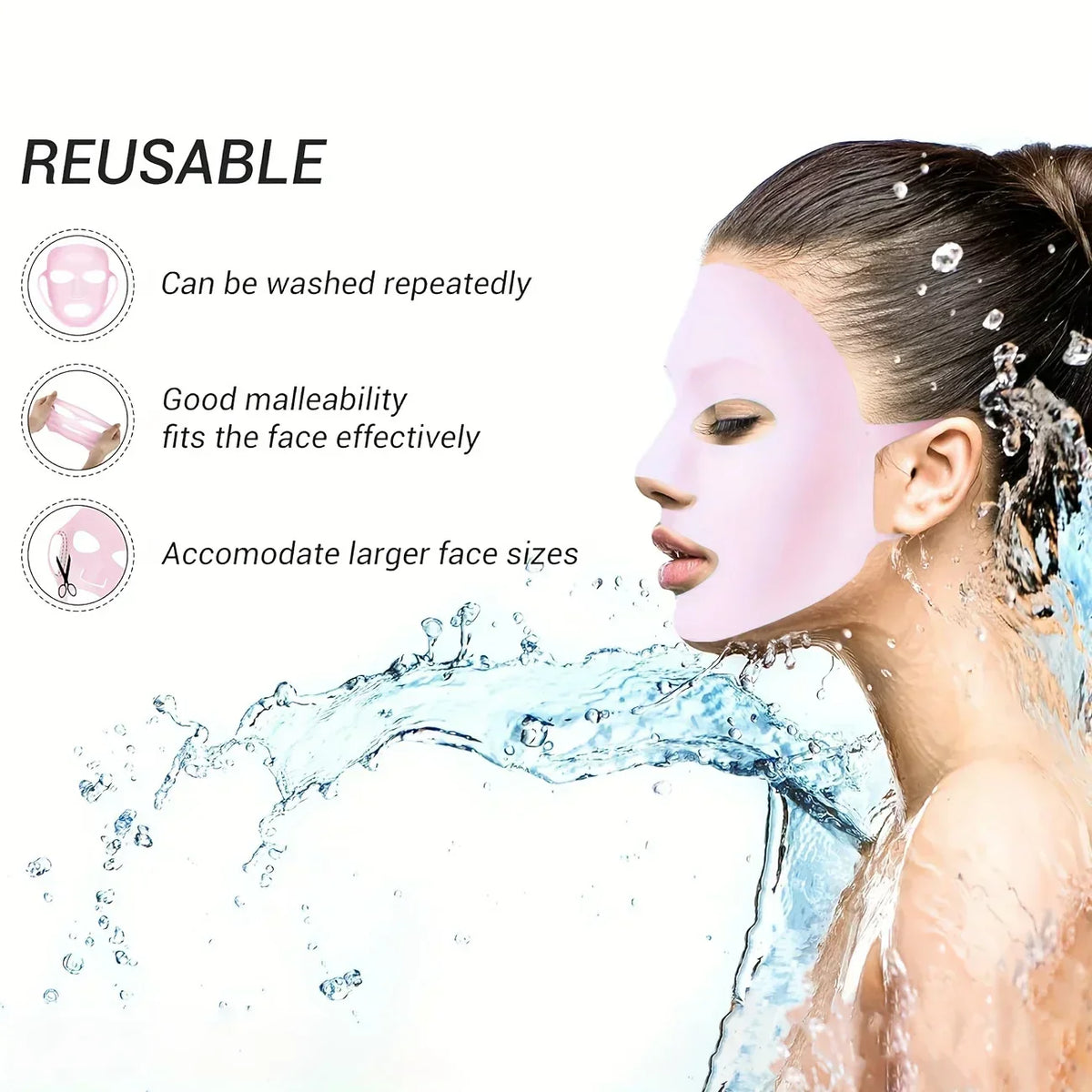 1pcs Silicone Facial Mask Moisturizing Mask Cover Anti-evaporation Beauty Facial Tool Reusable Mask Fixing Cover